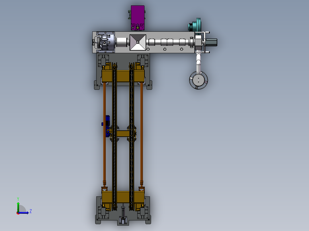 塑料原料成型机设备sw17可编辑左视图