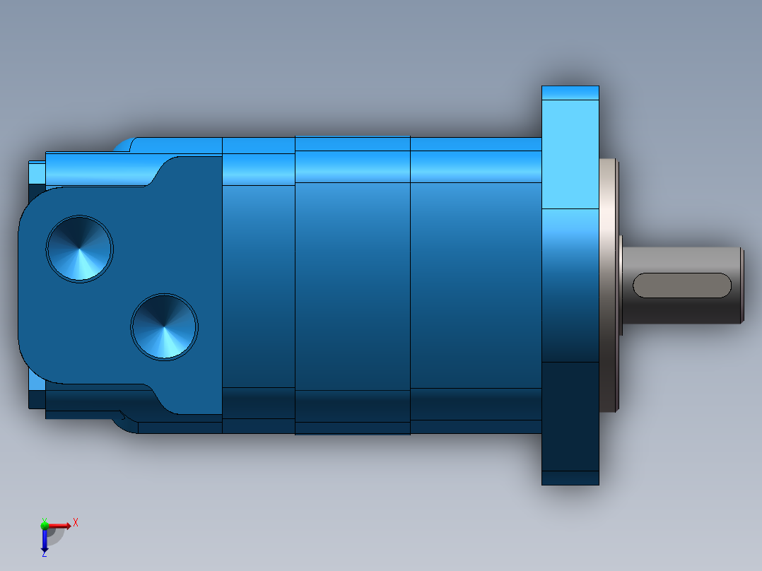 伊顿2K-100摆线液压马达平键标准轴俯视图