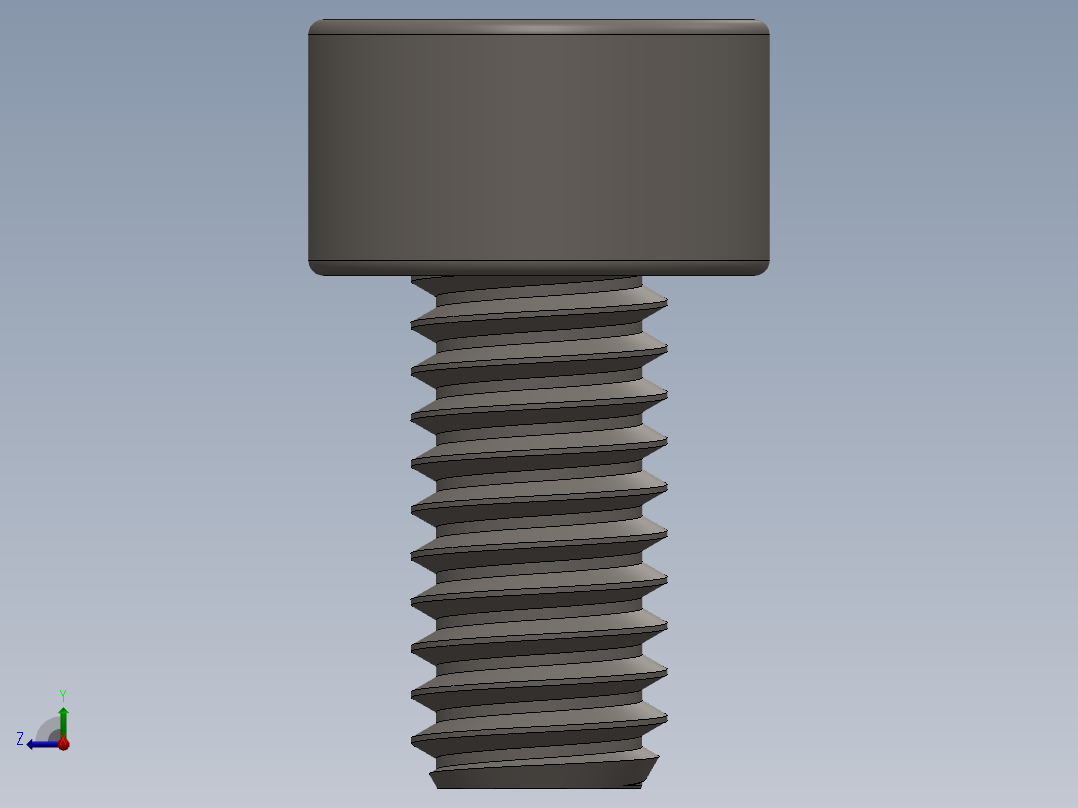 Screw_DIN_912_M2.5x5F_A2.SLDPRT公制内六角螺钉右视图