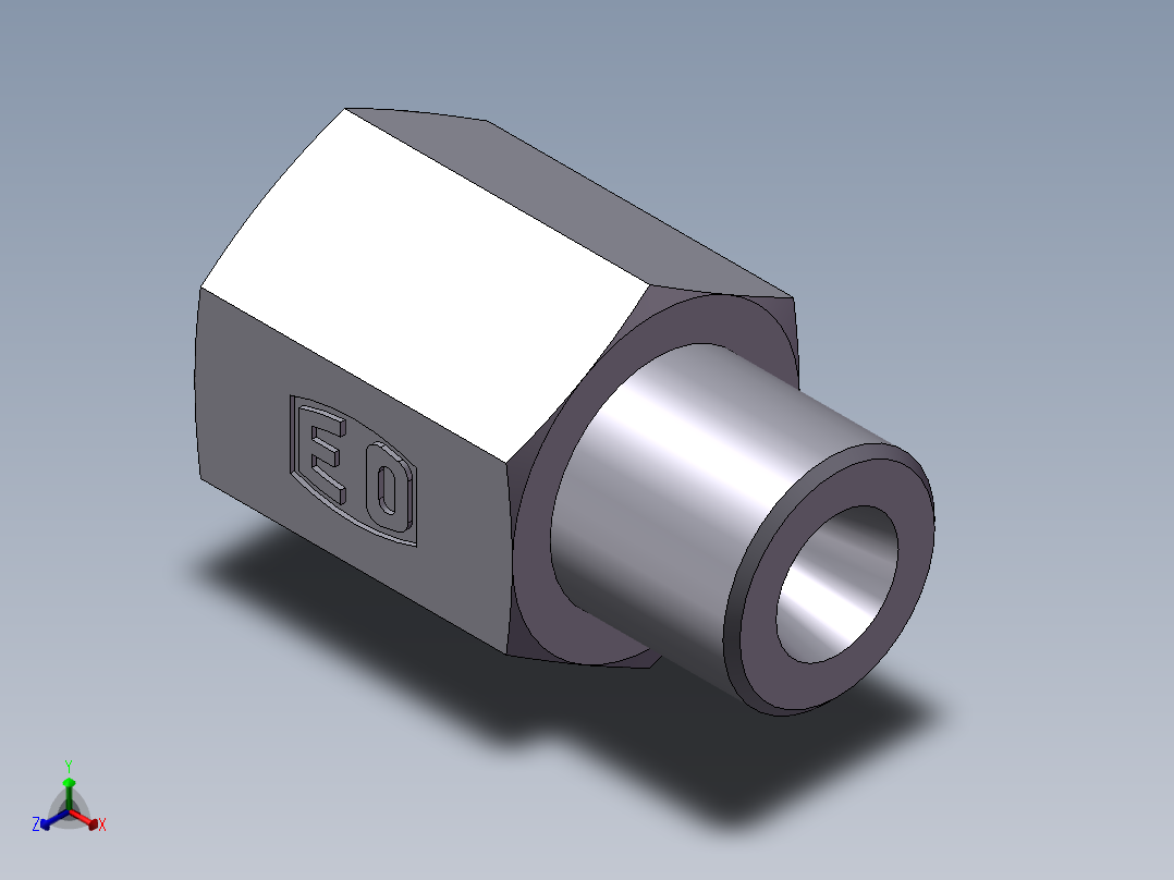 直通内螺纹接头、5DB-14-04正等轴测图