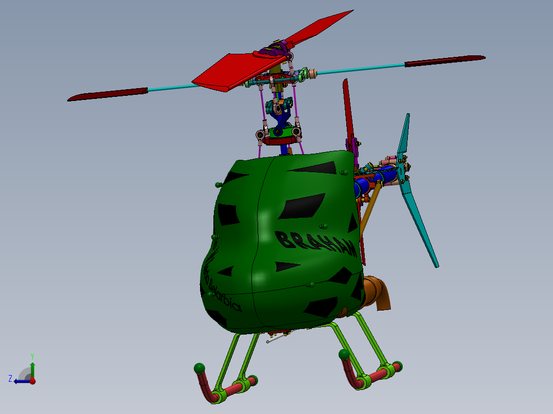 直升机(12)右视图