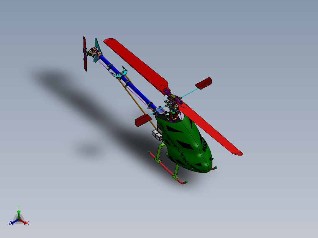 直升机(12)正等轴测图