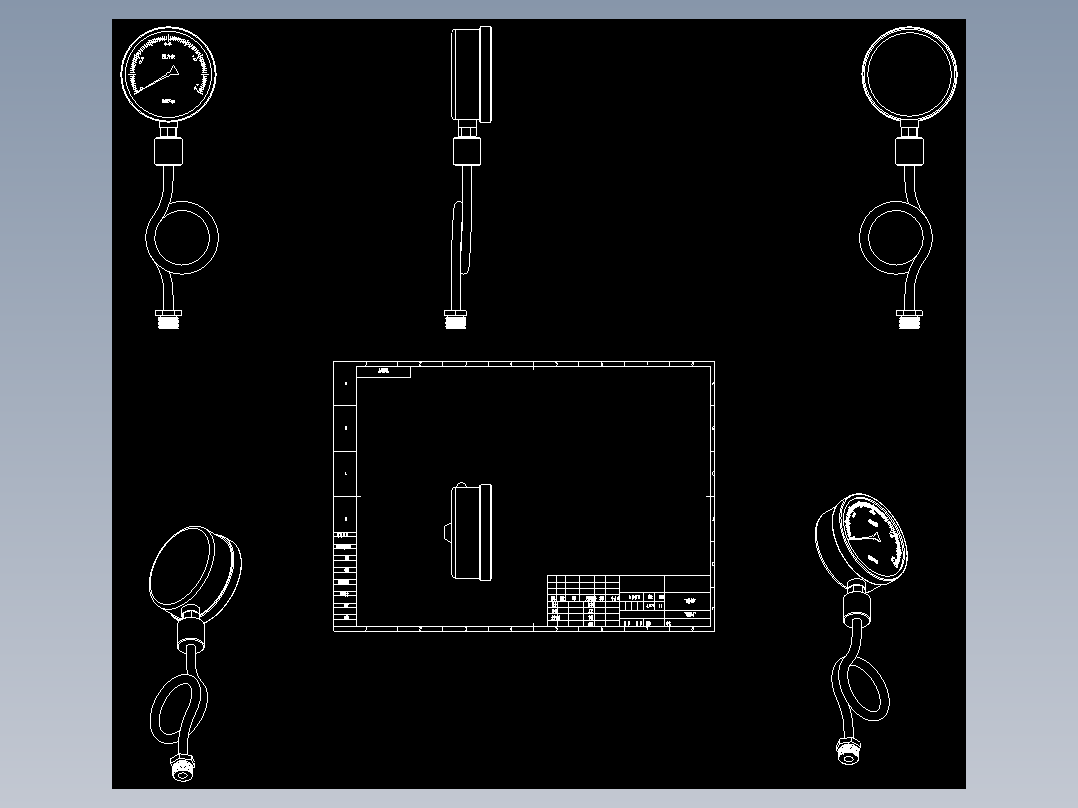 压力表安装各种视图