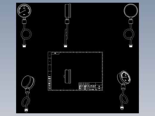 压力表安装各种视图