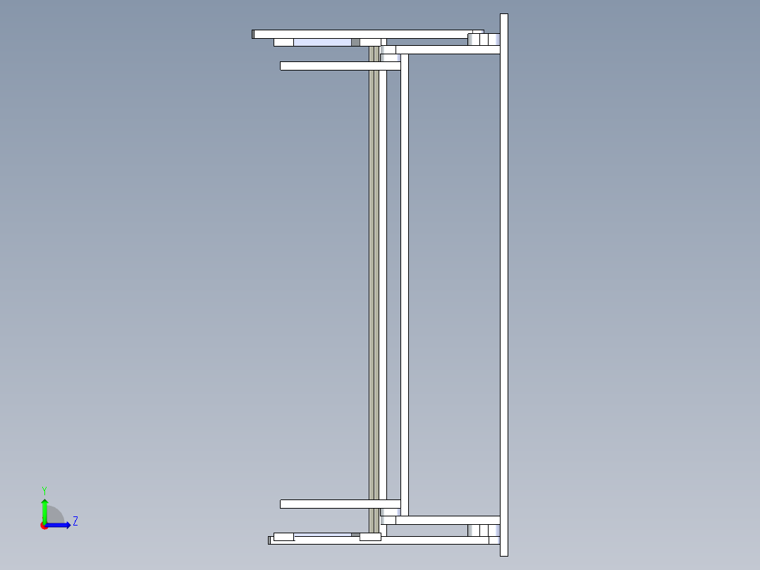 折叠木板椅左视图