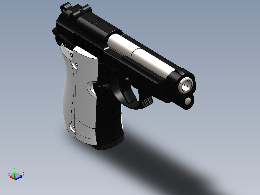 手枪左轮冲锋枪老式狙击步枪设计3D图纸Beretta 84F SW