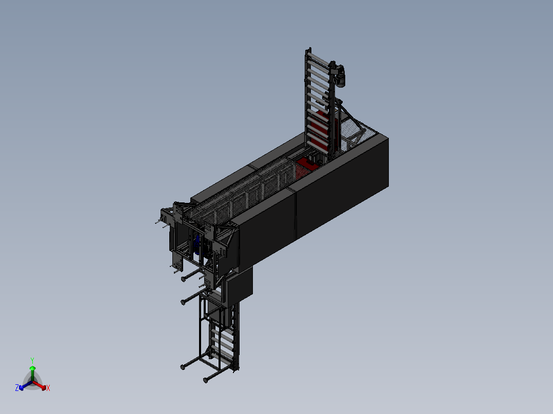 Z型输送机-可编辑参数正等轴测图