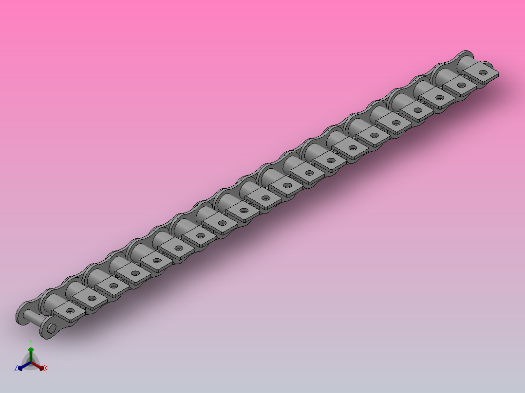 标准系列附件链条[DCA08A-A1-1-20]正等轴测图