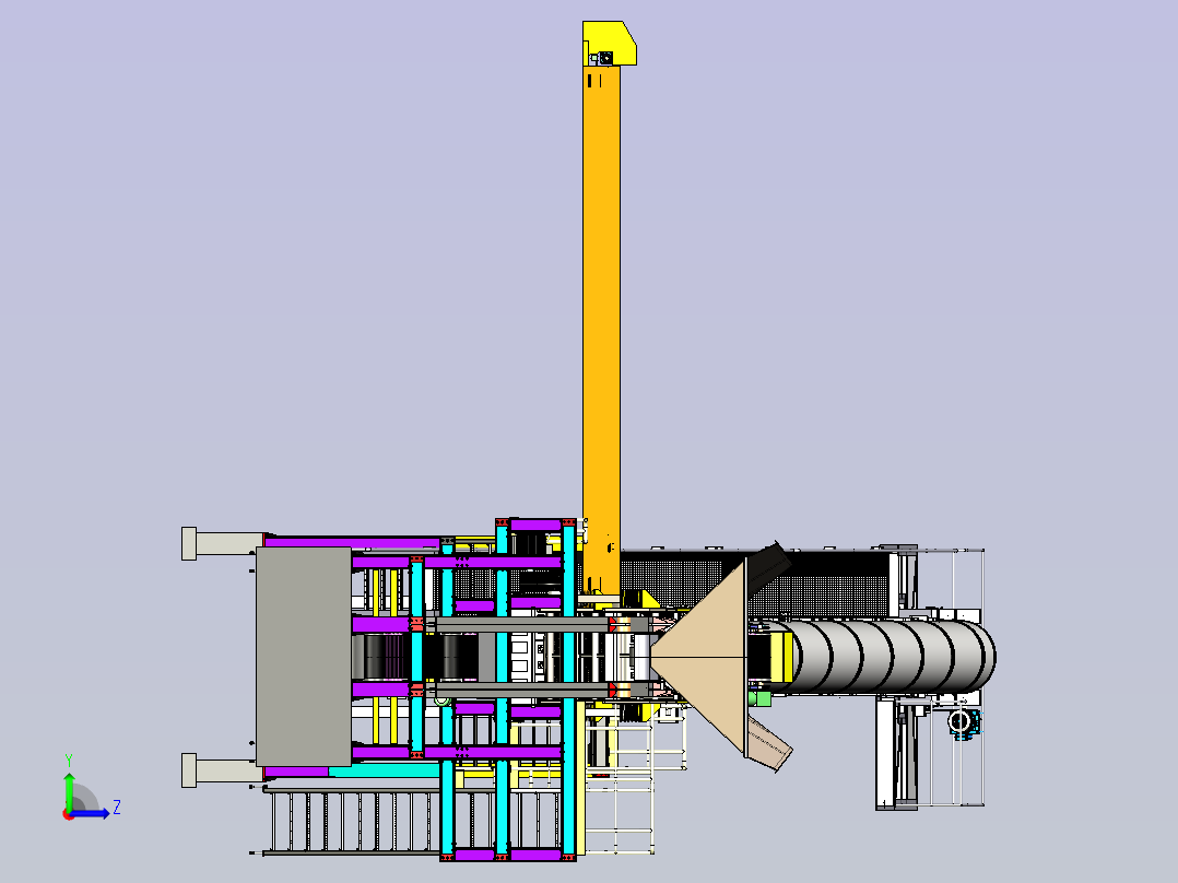 工业制砂生产线布局图3D左视图