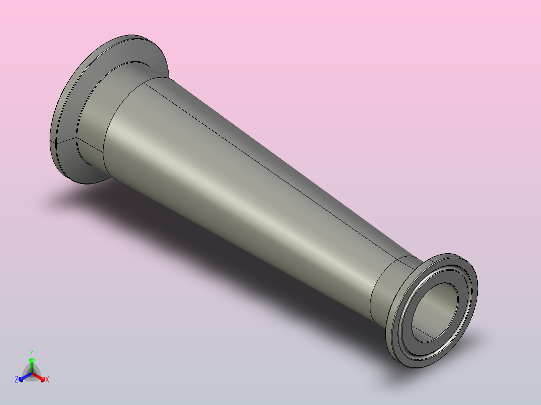 卡式偏心大小头[1505300-300200]正等轴测图