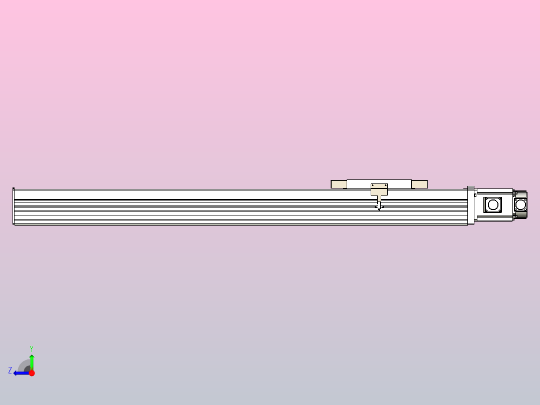 滚珠丝杠直线轴带导轨全封闭TPA-HCR-220D-3210C-L950-M-Y-P1K-N3右视图