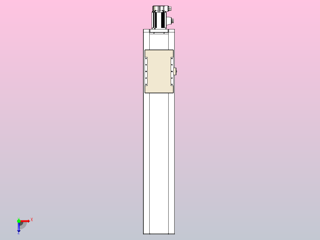 滚珠丝杠直线轴带导轨全封闭TPA-HCR-220D-3210C-L950-M-Y-P1K-N3俯视图