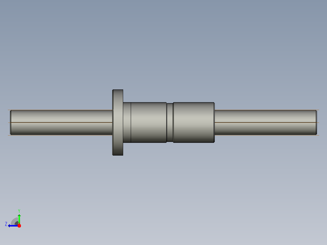 FFZD3206-5滚珠丝杆3D模型右视图