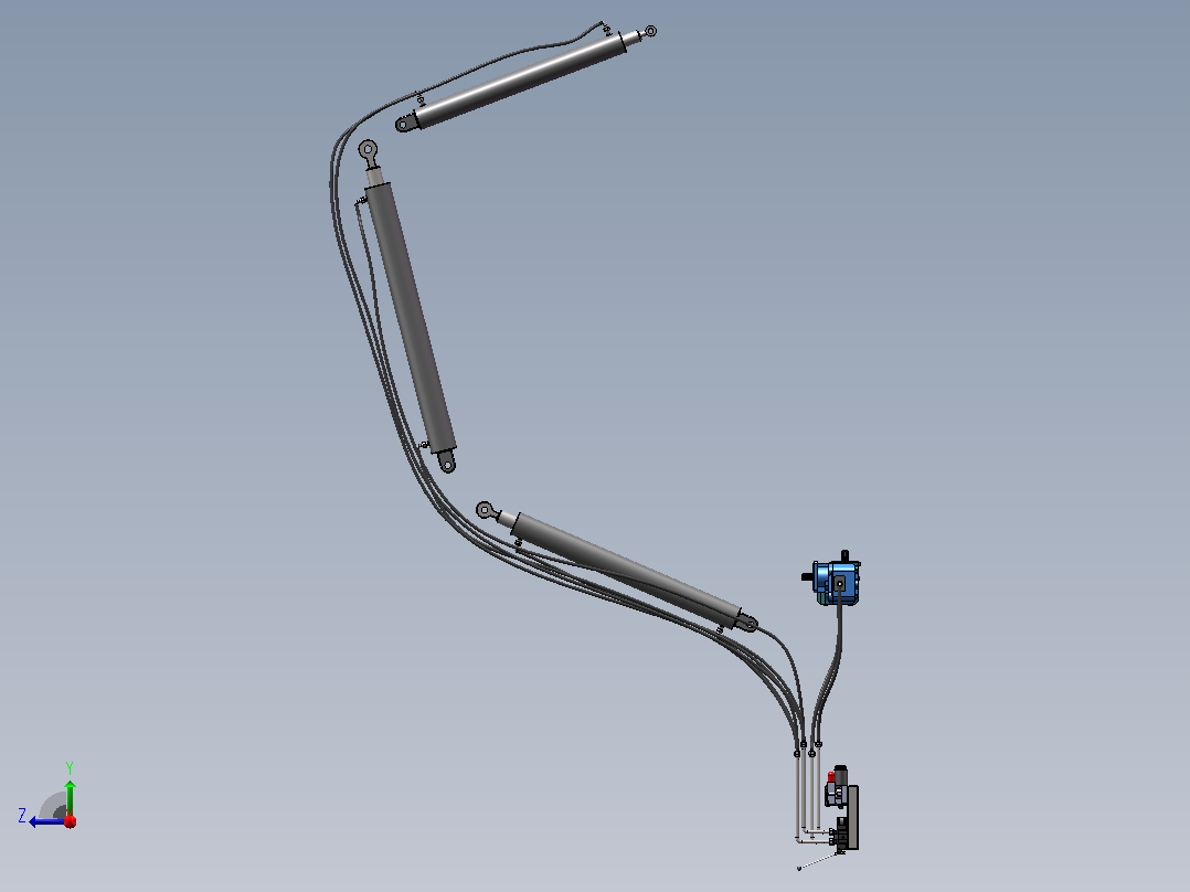 挖掘机液压系统（SW+CAD+选型计算）右视图