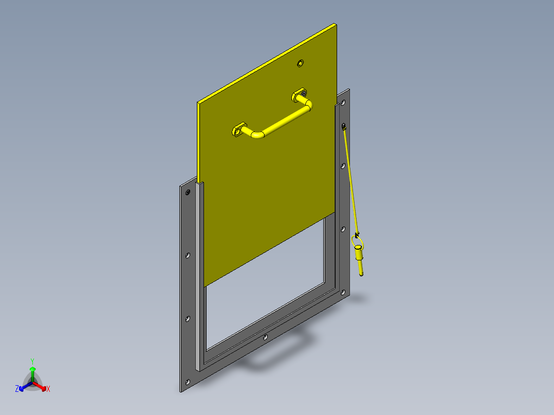 滑动开关门正等轴测图