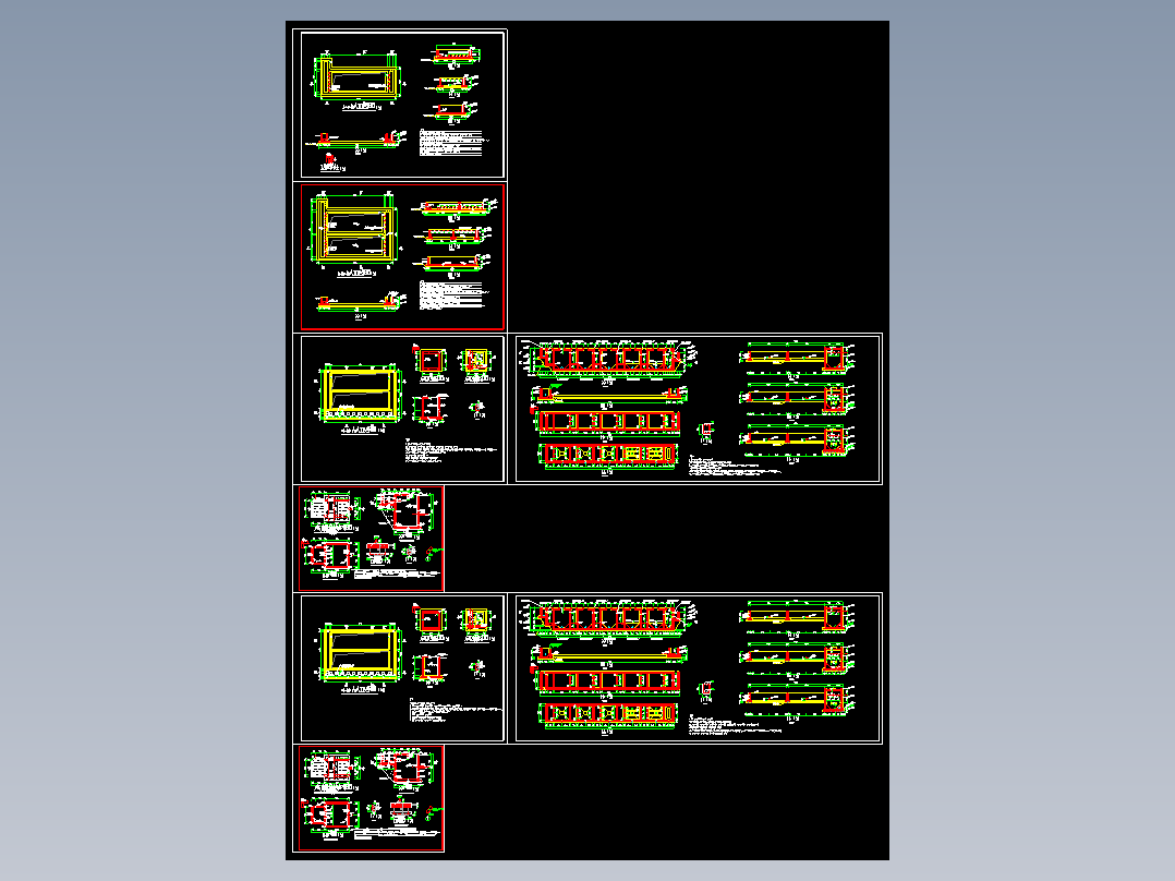 某地多种人工湿地结构cad图纸
