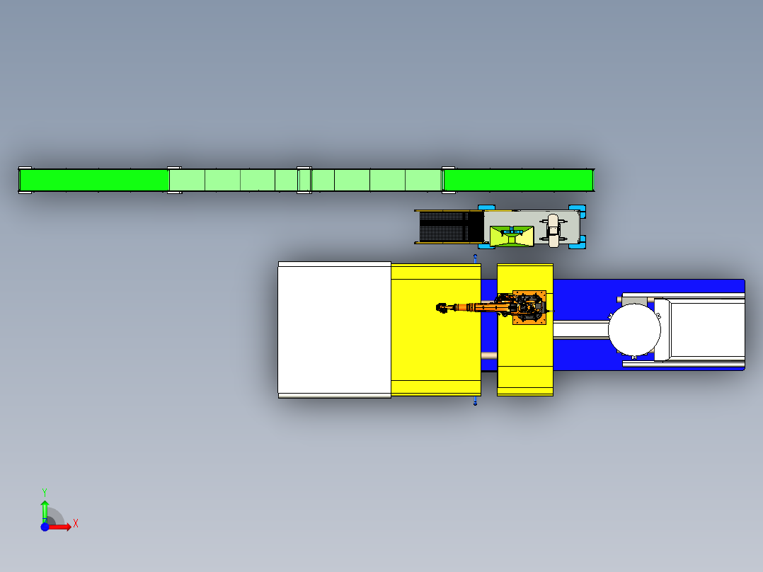 注塑机自动化取件前视图
