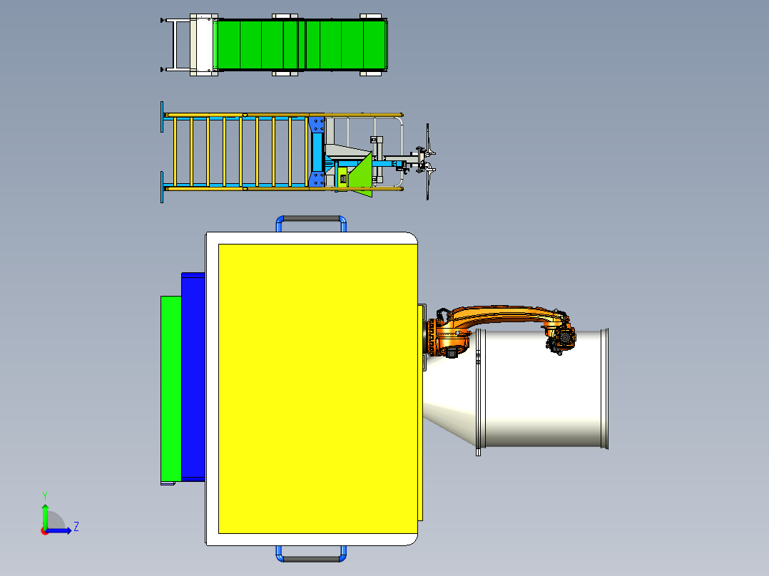 注塑机自动化取件左视图
