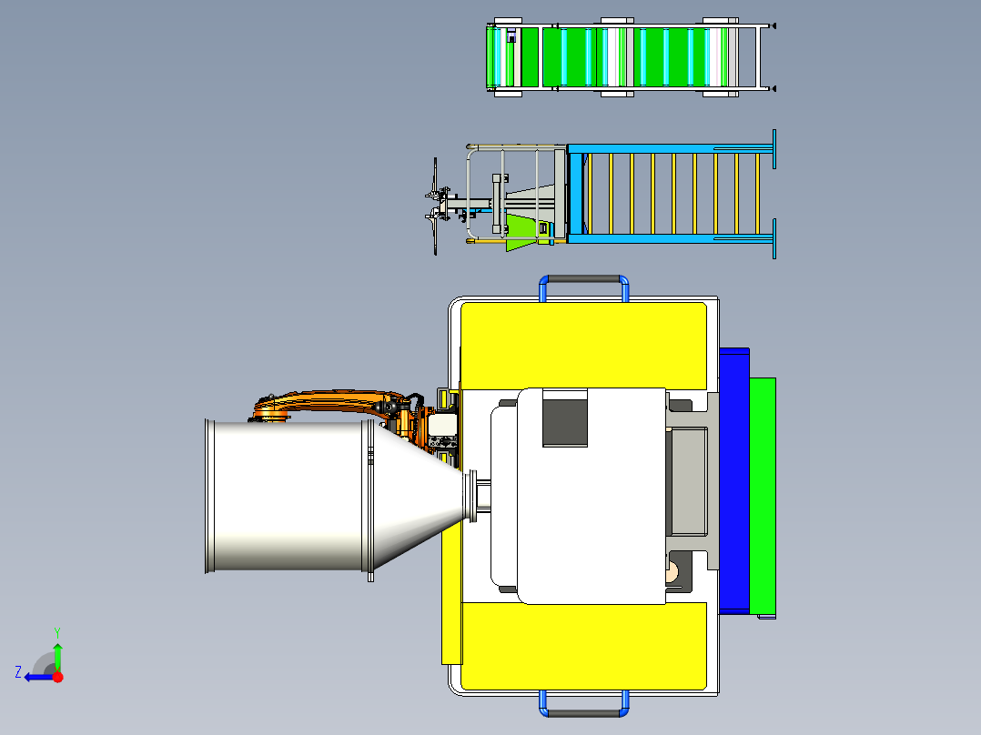 注塑机自动化取件右视图