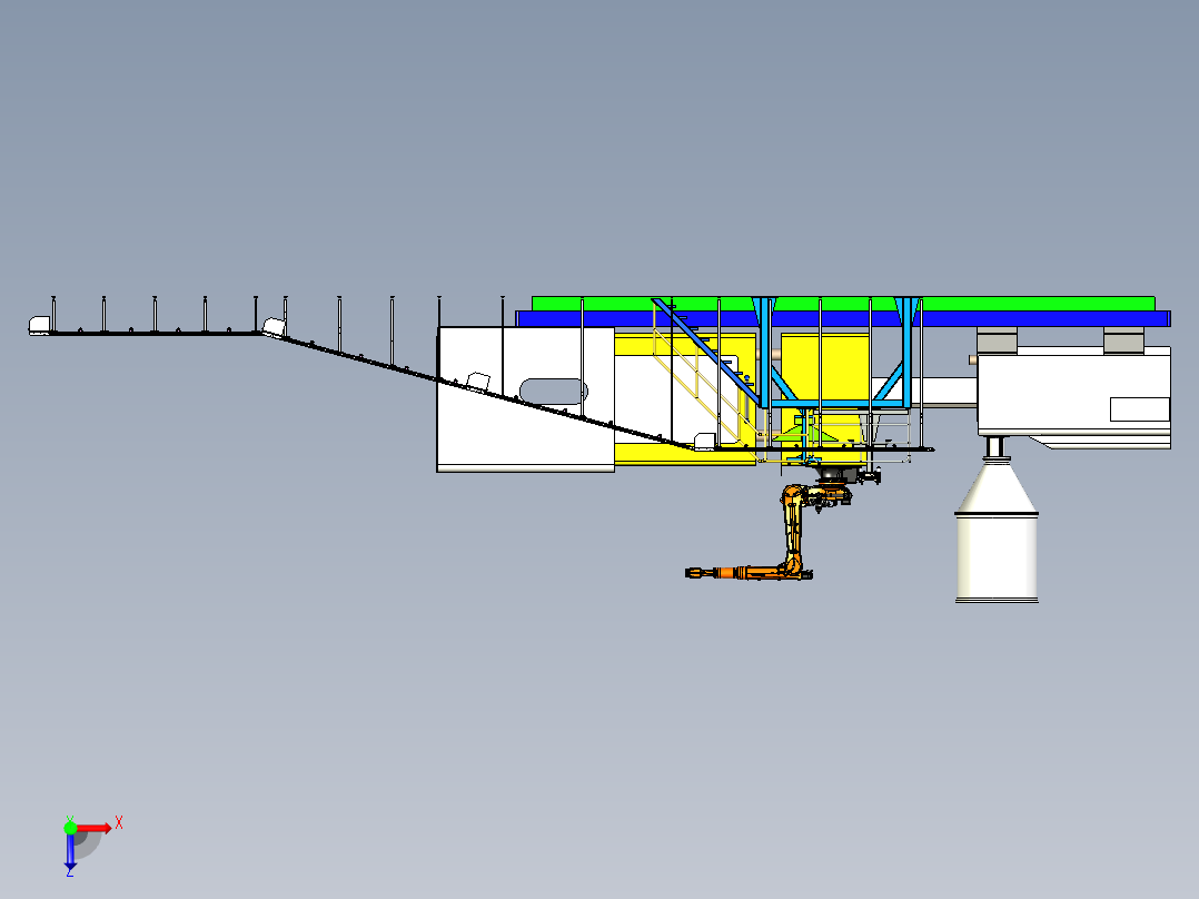 注塑机自动化取件俯视图