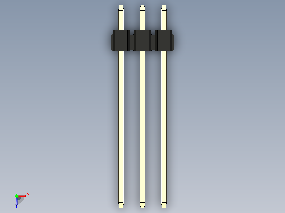 彩色公头100mil（2.54mm）系列-DS1021_black_1x03p_100mil_Type19_rev1.0俯视图