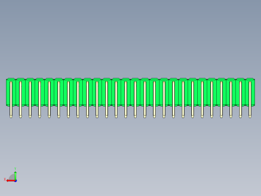 彩色公排针 100mil 2.54mm 系列-DS1022_green_3x26p_100mil_TypeD_rev1.0后视缩略图