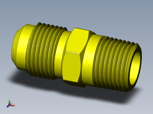 喇叭形 45D 半接头连接器-FLARE 45D 5-8 Tube OD-78-14 x 1-2 NPT.SLDPRT