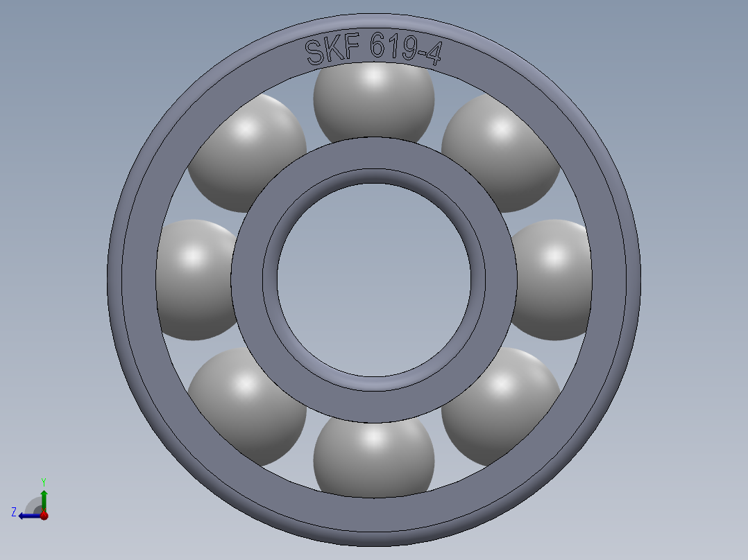 滚珠轴承-SKF BALL BEARING 619-4 4x11x4右视图