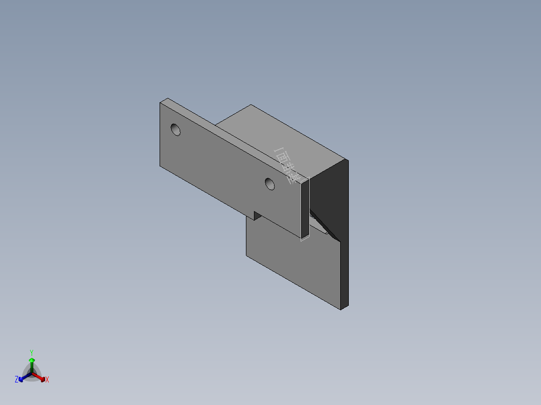电机支架正等轴测图