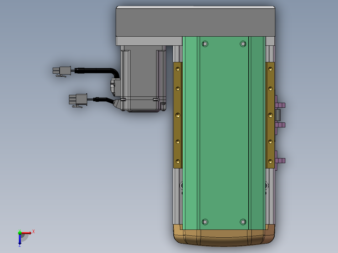 MTH丝杆半封闭模组MTH14-BL-400W俯视图