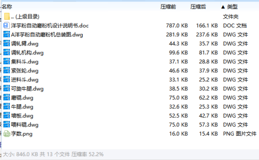 洋芋粉自动磨粉机设计含11张CAD图缩略图