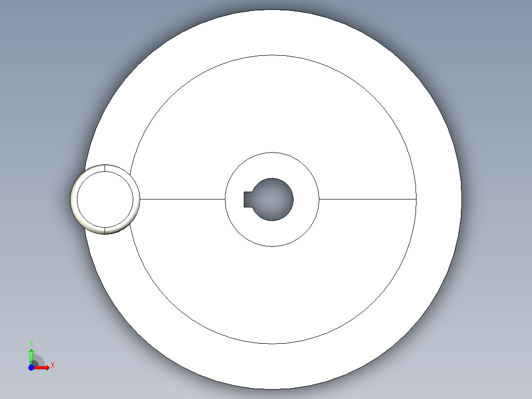 鋁合金手輪(旋轉把手)2460-3D多系列多零件图纸模型前视图
