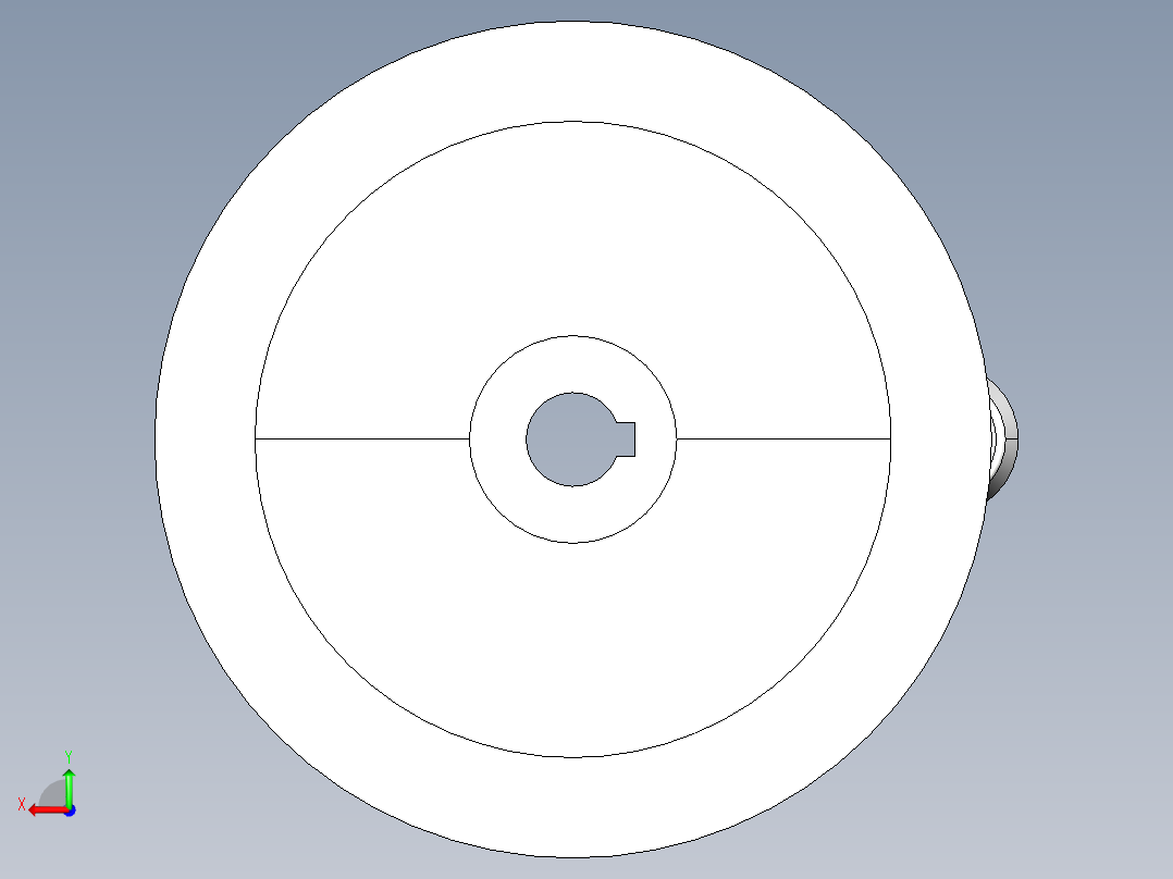 鋁合金手輪(旋轉把手)2460-3D多系列多零件图纸模型后视图
