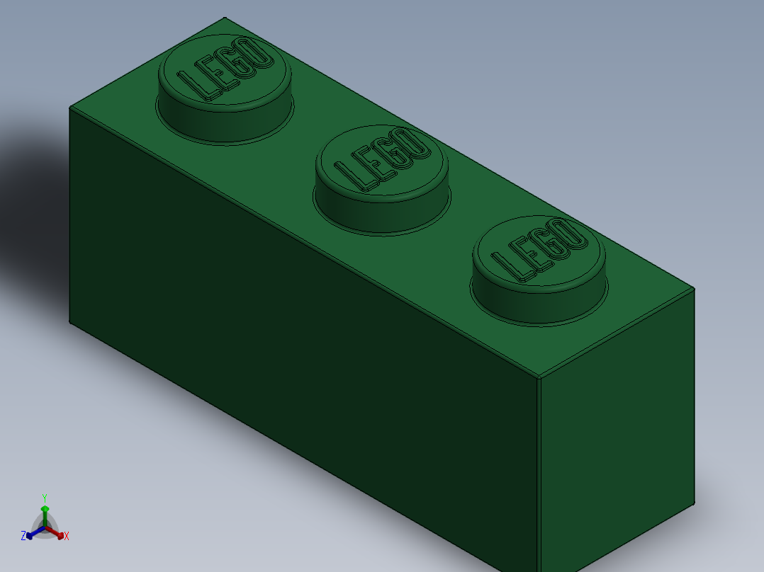 乐高套装 4421基本积木-4109679 - 3622 Dark Green Brick 1 x 3.SLDPRT