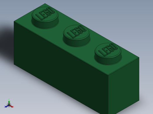 乐高套装 4421基本积木-4109679 - 3622 Dark Green Brick 1 x 3.SLDPRT