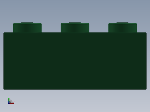 乐高套装 4421基本积木-4109679 - 3622 Dark Green Brick 1 x 3.SLDPRT前视缩略图