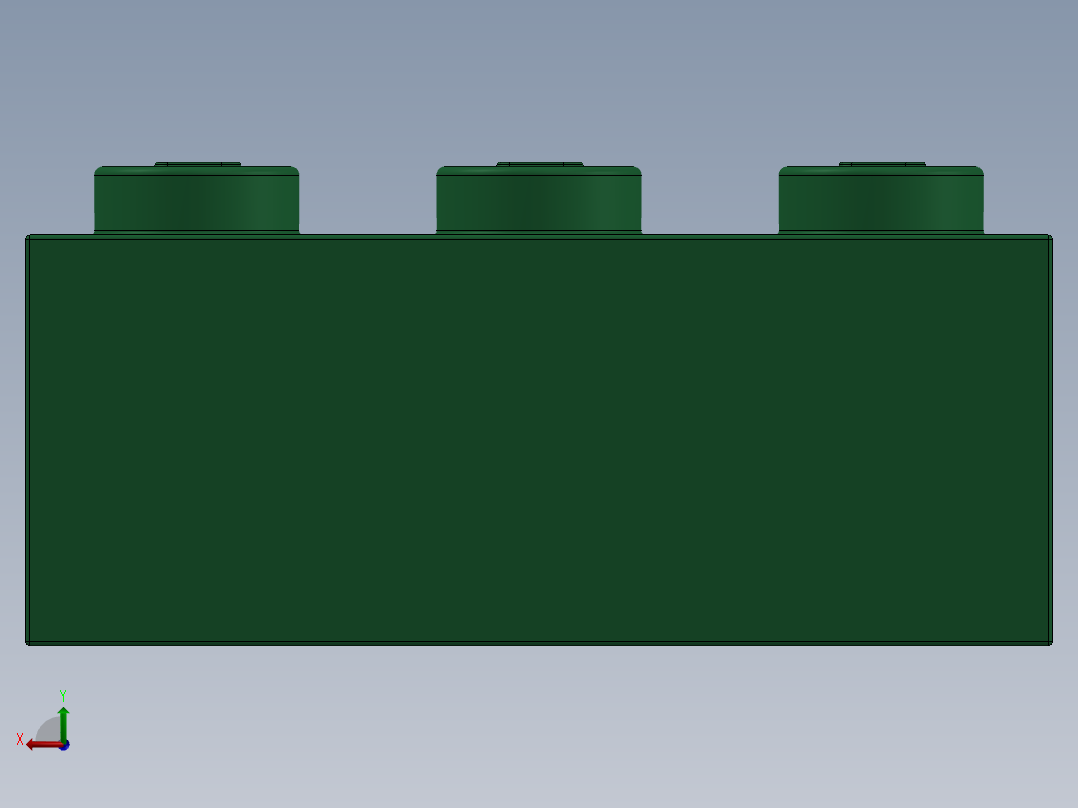 乐高套装 4421基本积木-4109679 - 3622 Dark Green Brick 1 x 3.SLDPRT后视图