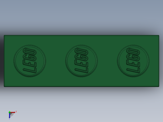 乐高套装 4421基本积木-4109679 - 3622 Dark Green Brick 1 x 3.SLDPRT俯视缩略图