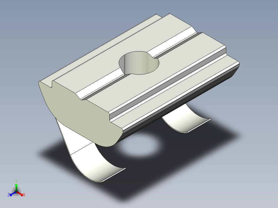 型材-BR 8 SLOT M5 SPRING BLOCK KJN正等轴测图
