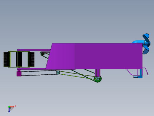 水面垃圾打捞船SW三维+CAD图纸俯视缩略图