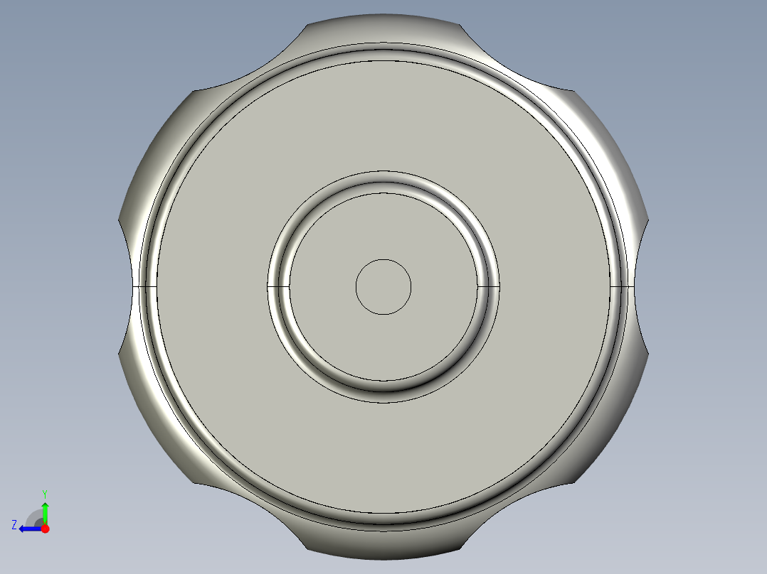 手輪(安裝重力指示器用)DHK-3D多系列多零件图纸模型右视图