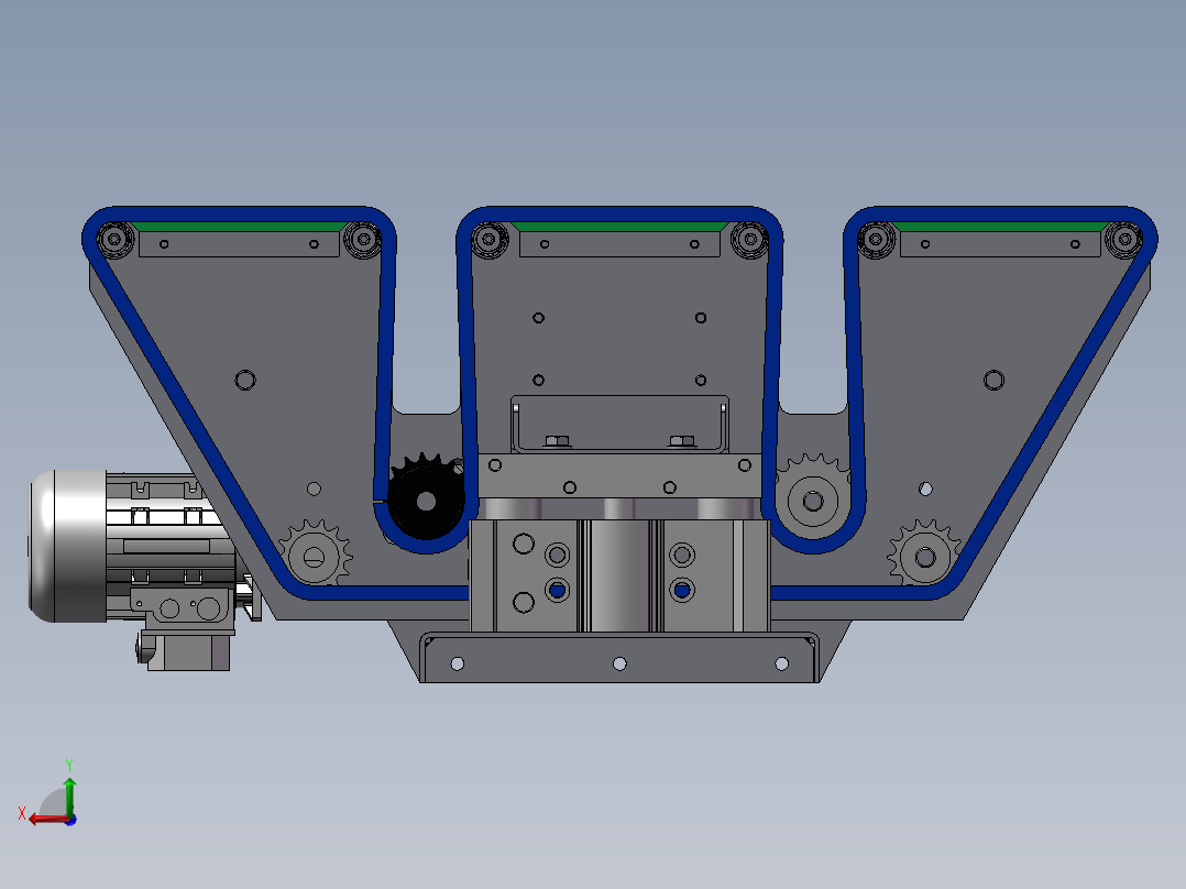 链转移单元传送器后视图