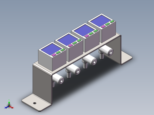 真空压力表安装组件正等轴测缩略图