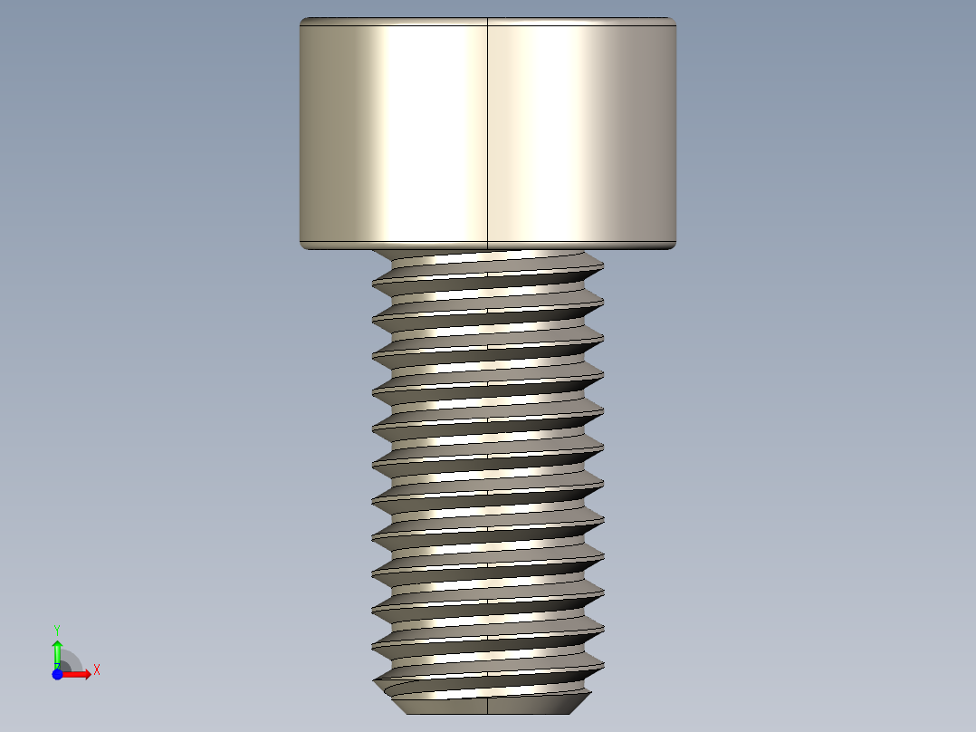 Screw_DIN_912_M8x16F_A2.STEP公制内六角螺钉前视图