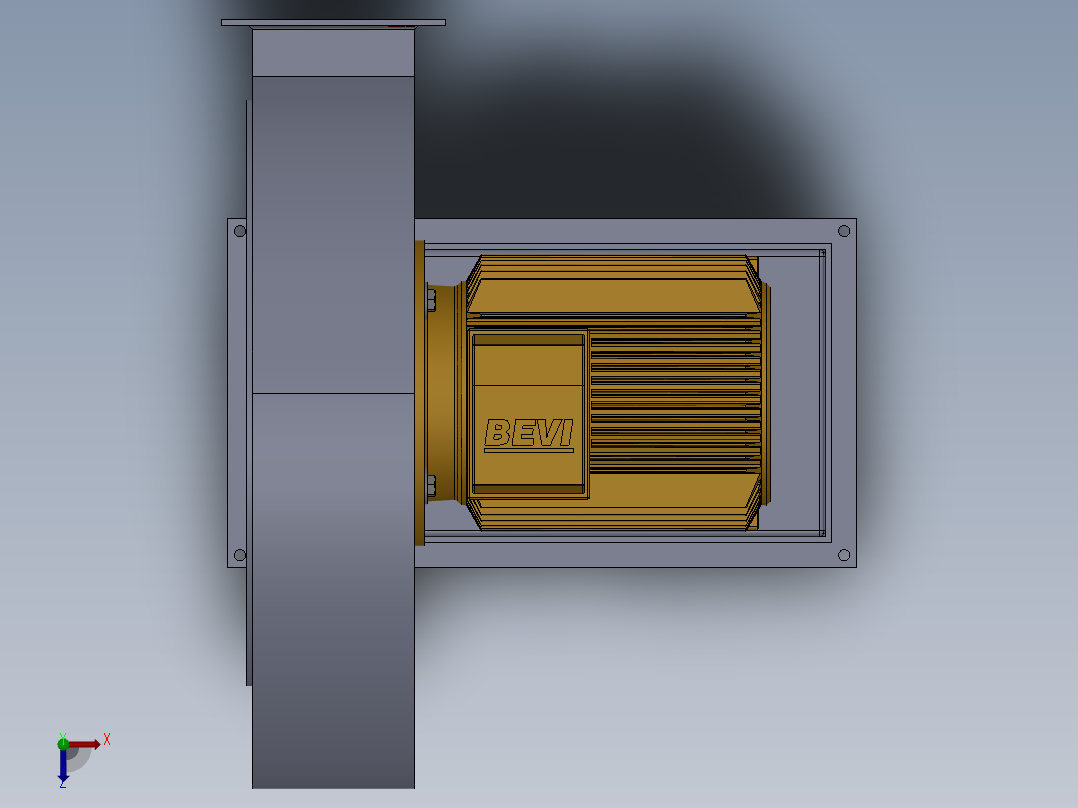 离心风机1俯视图