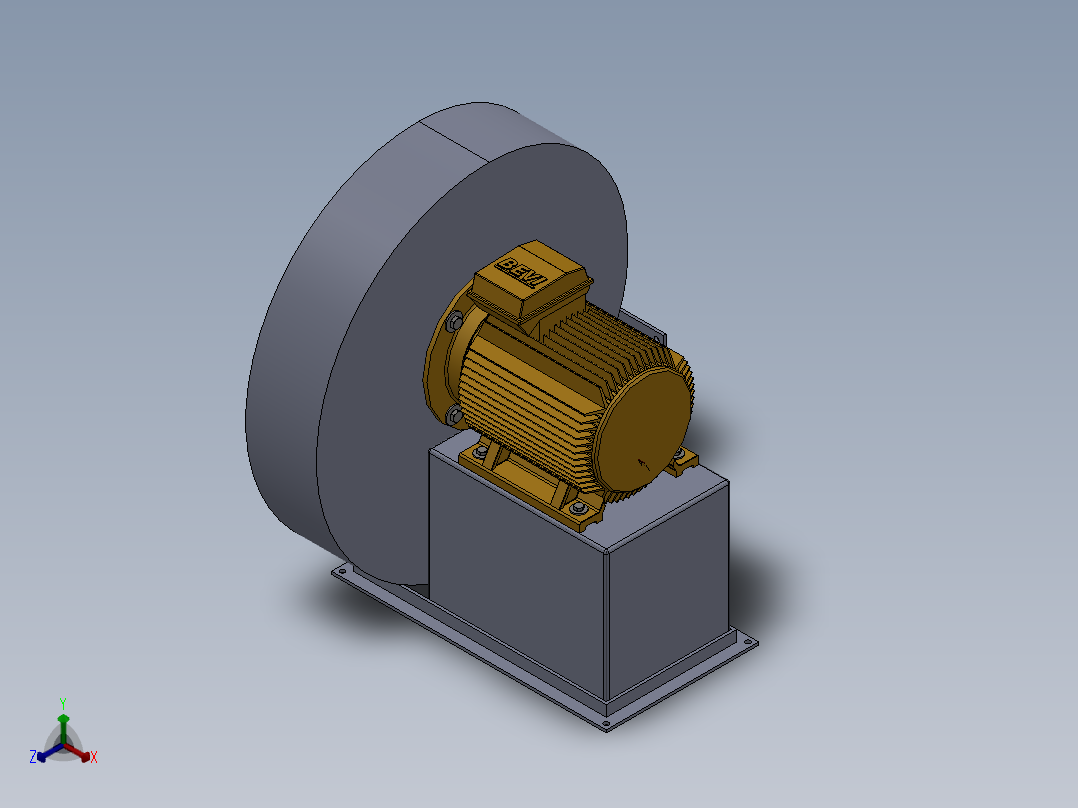 离心风机1正等轴测图