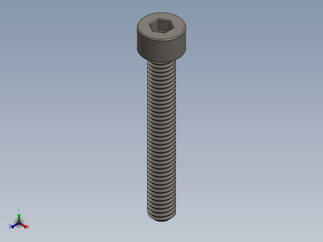 Screw_DIN_912_M3.5x25F_A2.SLDPRT公制内六角螺钉正等轴测图