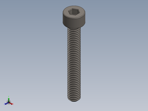Screw_DIN_912_M3.5x25F_A2.SLDPRT公制内六角螺钉正等轴测缩略图