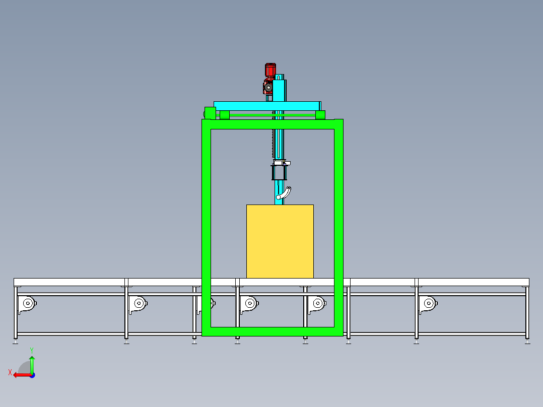 纸箱转运线设计后视图