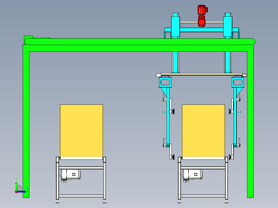 纸箱转运线设计左视图